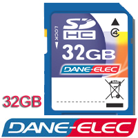 כרטיס זיכרון SD-HC בנפח עצום של DANE ELEC 32GB