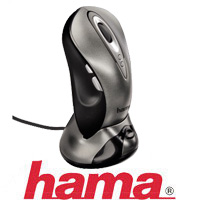 עכבר אלחוטי ארגונומי הכולל תחנת טעינה HAMA