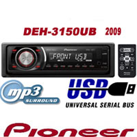 רדיו דיסק MP3/WMA עם חיבור USB ופנל נופל Pioneer