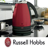קומקום נירוסטה 3000W בצבע אדום RUSSELL HOBBS