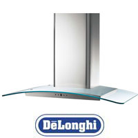 קולט אדים ארובה משולב זכוכית מעוצב Delonghi