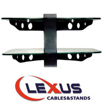 מדף זכוכית כפול מעוצב לממיר/LEXUS DVD