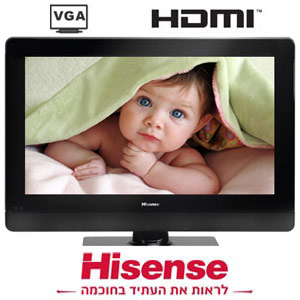 טלוויזיה/מסך מחשב 26 אינץ' Hisense LCD דגם 26W58
