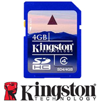 כרטיס זיכרון SDHC למצלמות  KINGSTON 4GB