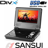 נגן DVD נייד קורא MP3 ו-SANSUI DviX דגם SN-770