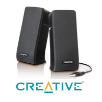 זוג רמקולים למחשב 2.0 קטנים ומעוצבים CREATIVE