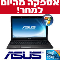 מחשב נייד "15.6 מעבד Core I3 דגם: ASUS K52F