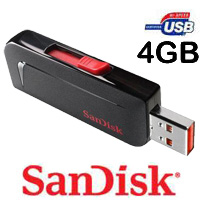 זכרון נייד בנפח 4GB מסדרת SANDISK Cruzer Slice