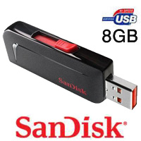 זכרון נייד בנפח 8GB מסדרת SANDISK Cruzer Slice