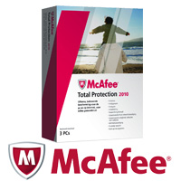 חבילת אנטי וירוס 2010 מקיפה ל- 3 משתמשים MCAFEE