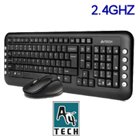 סט מקלדת ועכבר אלחוטי A4TECH 2.4GHz