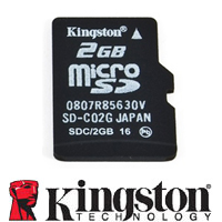 כרטיס זיכרון בנפח KINGSTON Micro SD 2GB