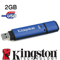 זיכרון נייד בנפח של 2GB עם הצפנת חומרה KINGSTON