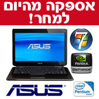 מחשב נייד "14 LED מעבד T4400 דגם: ASUS K40IE