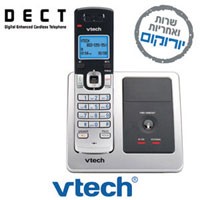 טלפון אלחוטי תפריט עברית ורוסית+רמקול VTECH