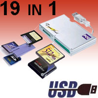 קורא כרטיסים 2.0 USB ל- 52 סוגי כרטיסים