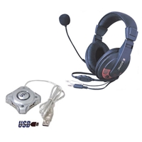 אוזניות + מפצל ל-4 כניסות USB+כבל מאריך