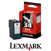 ראש דיו שחור כפול מס' 34 מקורי למדפסות LEXMARK