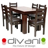 פינת אוכל מעוצבת עץ מלא + 6 כסאות Vitorio Divani