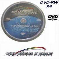 10 יחידות DVD-RW רב פעמיות SILVERLINE X4 4.7GB