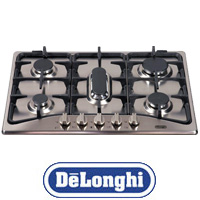 כיריים גז 5 להבות 70 ס"מ גימור נירוסטה Delonghi