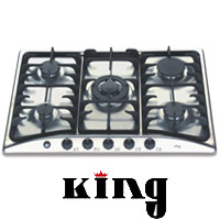 כיריים גז 5 להבות כולל מבער טורבו KING דגם K-5E