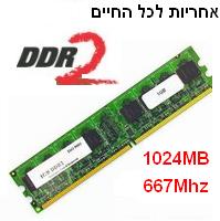 זיכרון למחשב 1024MB DDR2 667MHZ אחריות לכל החיים