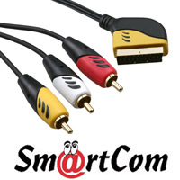 כבל SCART ל-3xRCA באורך 5 מטר Smartcom