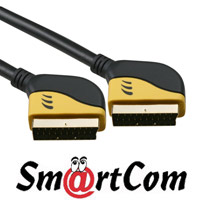 כבל 21 פינים SCART באורך 1 מטר SmartCom