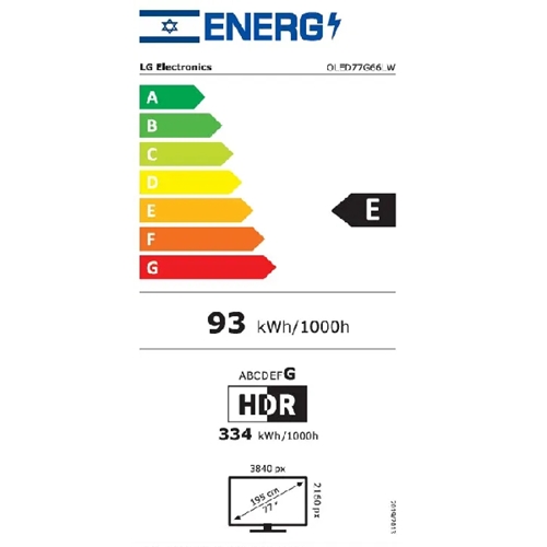 טלוויזיה חכמה 77" 4K OLED evo G6 דגם LG OLED77G66L