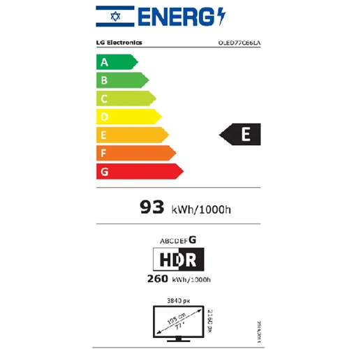 טלוויזיה חכמה "77 LG OLED77C66LA 4K OLED evo C6