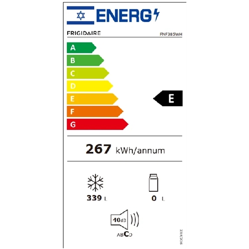 מקפיא 5 מגירות 339 ליטר FRIGIDAIRE FNF385WH לבן