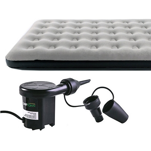 מיטה מתנפחת איכותית לזוג+משאבה חשמלית לרכב 12V