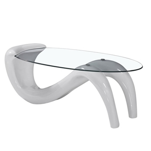 שולחן סלוני בשילוב זכוכית וחומר ABS דגם VENICE