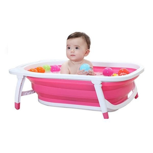 אמבטיה מתקפלת לתינוקות, בעלת פקק המחליף את צבעו