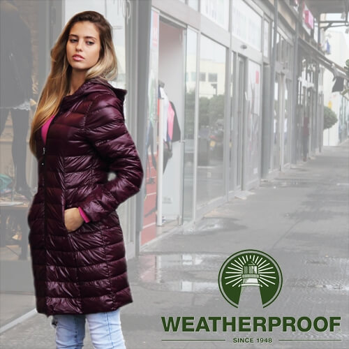 מעיל נשים אורך ברך מבית המותג Weatherproof