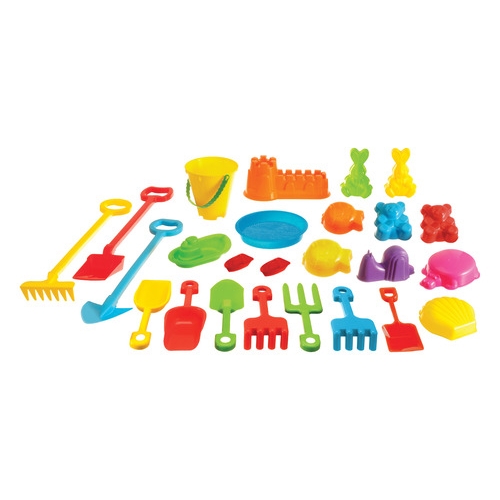 ערכת כלי משחק לחוף לילדים 25 חלקים צבעוניים