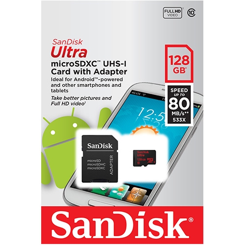 כרטיס זיכרון microSDHC בנפח 128GB Ultra