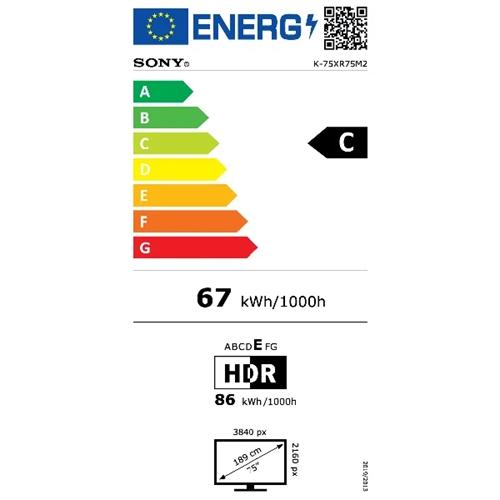 טלוויזיה "75 SONY BRAVIA K75XR75M2B 4K TRUE RGB