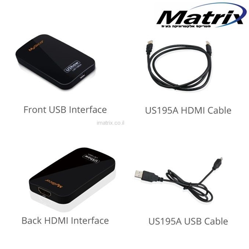 מתאם מ-USB ל-HDMI חיבור מסך איכות FullHD דרך USB