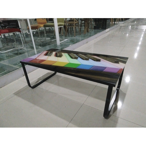 שולחן קפה מזכוכית הדפסה צבעונית