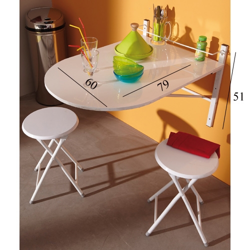 שולחן אוכל מתקפל+ 2 כיסאות תוצרת צרפת