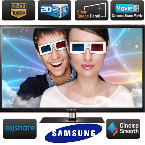 טלוויזיה "51 פלזמה 3D Full HD SAMSUNG ד:PS51D550