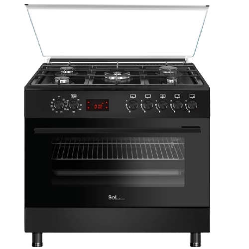 תנור משולב כיריים גז 90 ס"מ SOL SLB96MFT שחור מט
