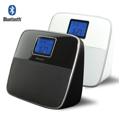 רמקול Bluetooth נייד עם שעון מעורר ורדיו