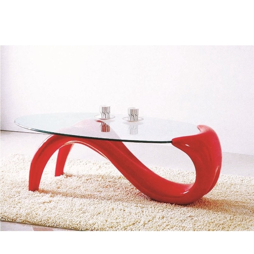 שולחן סלוני בשילוב זכוכית וחומר ABS דגם VENICE