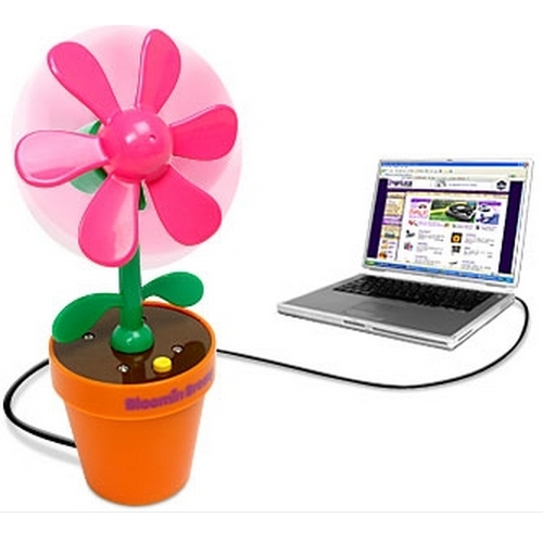 מאוורר שולחני בעל חיבור USB למחשב בעיצוב פרח