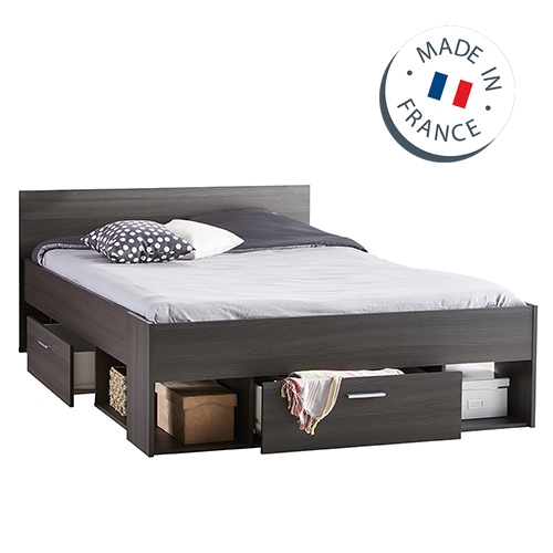מיטה זוגית עם מגירות ותאי אחסון תוצרת צרפת