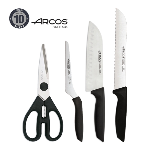 סט 4 חלקים הכולל 3 סכינים ומספריים מבית ARCOS