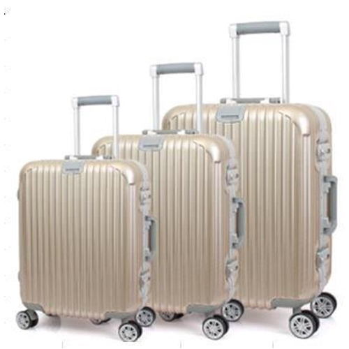 סט 3 מזוודות קשיחות בגדלים 20"+ 24"+ 28" צבע זהב